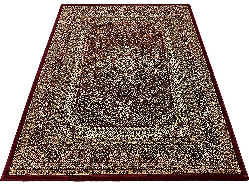KADIMA DESIGN Wohnzimmerteppich Orientalisch Ornamental Pflegeleicht Elegant Waschbar Langlebig Strapazierfähig Rot 160x230 cm Schlafzimmer Wohnzimmer Oeko-TEX Fußbodenheizung geeignet | ALETSCH