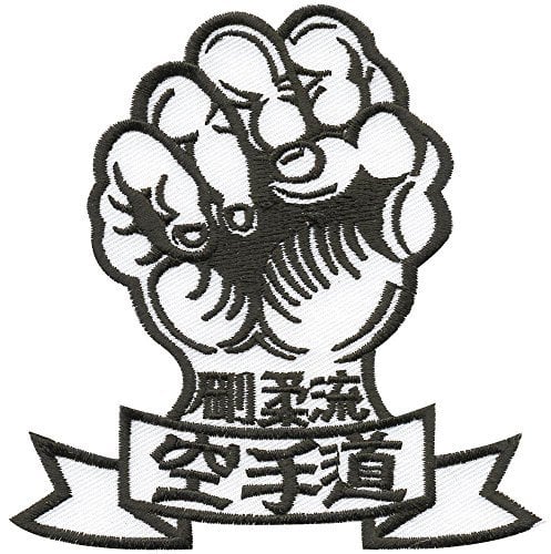 Aufnäher - Faust mit chinesischen Zeichen - 04982 - Gr. ca. 11 x 10 cm - Patches Stick Applikation
