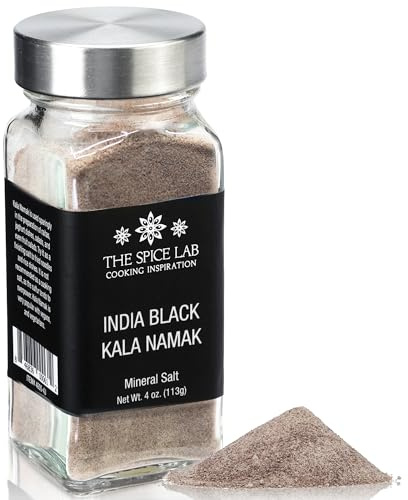 India Black Kala Namak, 4 oz (113 g), The Spice Lab | Vegan Kala Namak Salt - Natural Indian Black Salt, Gluten Free - Vegan Tofu Scramble Seasoning, Natural Egg Taste