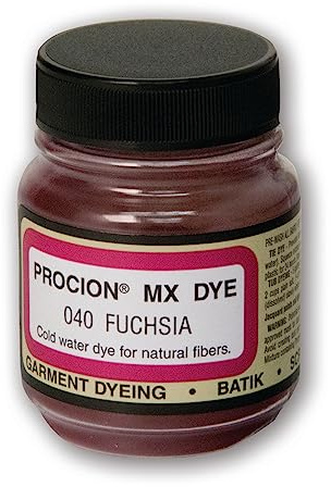 Jacquard Procion MX Tie Dye Powder Fuchsia, 2/3 Ounce Jar for Fabric and Clothing | Permanent and Washfast | Made in USA