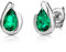 Miore Ohrringe Damen Tropfen Ohrstecker mit Edelstein/Geburtsstein grüner Smaragd 0.85 Ct aus Weißgold 9 Karat / 375 Gold