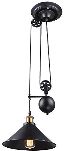 Globo Vintage Hängeleuchte für den Wohnraum zum verstellen LENIUS, Gold, Schwarz, medium, 15053