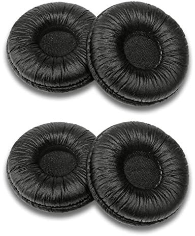 Bingle Ear Cushions Leatherette Spare Replacement for Plantronics Supra Plus Encore and Most Standard Size Office Telephone Headsets H251 H251N H261 H261N H351 H351N H361 H361N (4 Pack)
