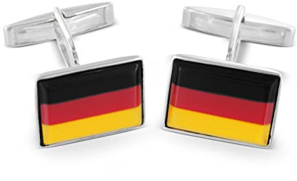 BROOKER Manschettenknöpfe Deutschland Flagge Silber