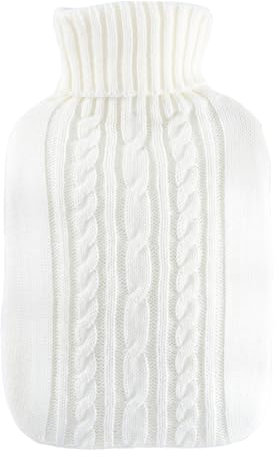 Hugo Frosch Wärmflasche Klassik 1,8 l mit Strickbezug Weiß