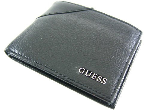 Guess Herren Leder Slim Bifold Wallet, Schwarz, Einheitsgröße