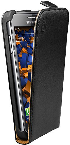 mumbi Echt Leder Flip Case kompatibel mit Samsung Ativ S Hülle Leder Tasche Case Wallet, schwarz