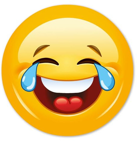 easydruck24de XL Smiley-Aufkleber Tears I rund Ø 20 cm I Emoticon Sticker lachend für Auto Wohnwagen Wohnmobil und mehr I wetterfest I kfz216