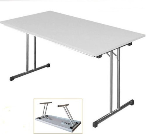 KLAPPTISCH Besprechungstisch Kantinentisch Verkaufstisch Schreibtisch 140x80 grau/chrom 350610