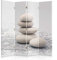 Feeby Paravent Stein Zen Spa 145x180 cm 4 Teilig Modern Design einseitig Raumteiler Wandschirme Foto Trennwand Raumtrenner Sichtschutz Spanische Wand auf Leinwand Bedruckt Beige Grau