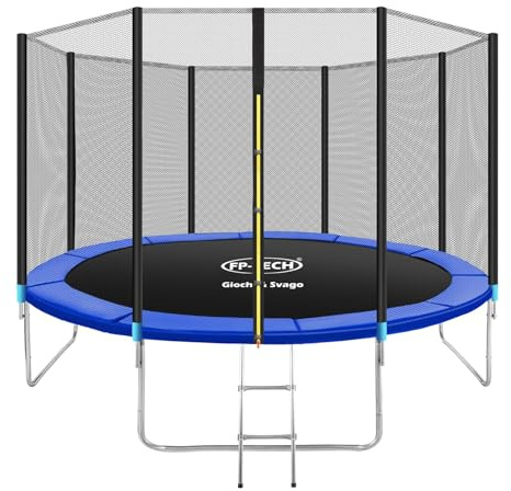 TRAMPOLINO ELASTICO DA GIARDINO TAPPETO ELASTICO ESTERNO SPORT RETE (366cm - 12FT)