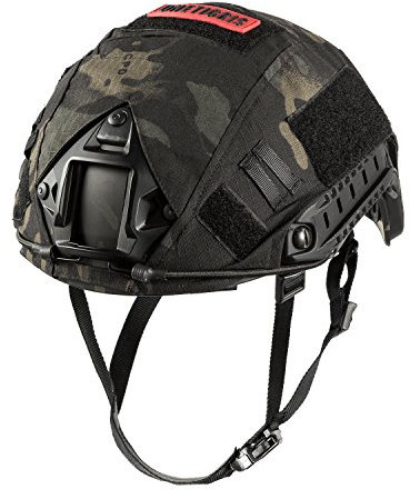 OneTigris PJ Taktische Schnell Helm mit abnehmbarem Helmüberzug für Airsoft Paintball (Schwarzer Camo)