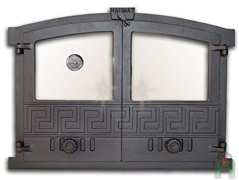 Sellon24® Backofentür Steinbackofentür Ofentür aus Gusseisen Pizzaofentür Gußeisen 600 x 430 mm H2004