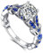 Jeulia 3.5 ct dames éternité anneaux papillon coupe ronde anneaux en argent sterling bijoux pour bague de fiançailles bague de mariage bague de mariage (Bleu saphir, 50)
