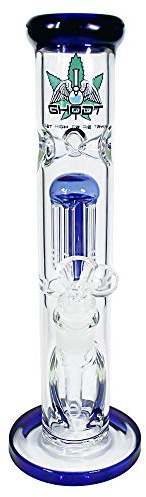 GHODT Bong Percolator Eisfach 30cm 5mm Glas Blau Glasbong 18.8- inklusive Sieb - Für den Gebrauch von Kräuter- und Tabakwaren