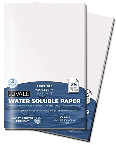 Water-Soluble Dissolving Crafts Paper Notepads (10.8 x 6.9 cm, 2 Pack)