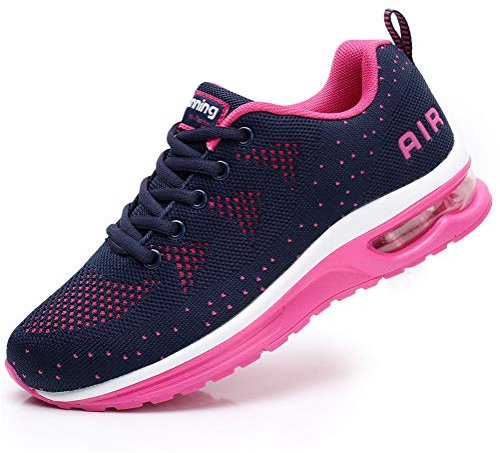 FLARUT Scarpe da Ginnastica Corsa Sportive Fitness Donna Running Sneakers Basse Interior Air Casual all'Aperto(Rosa,37)