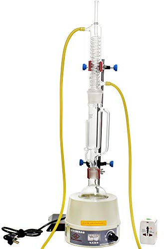 10Pcs Laboratory Soxhlet Extractor 250-1000ml Glass Serpentine Fat Extractor With Electric Heating Mantle Graham Condenser Glass Extraction Device Glassware Distilling Apparatus (500ml)