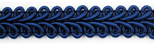 Mosel Avenue Art & Gobelin Studio (DE) ab 10m Posamentenborte 1cm breit Farbe Blau Spitze Brokat Möbelborte Dekoborte