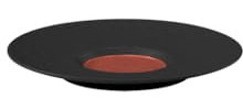 Villeroy und Boch - Manufacture Rock Glow Cafe au lait Untertasse, dezenter Unterteller aus Premium Porzellan, spülmaschinengeeignet, kupfer, schwarz