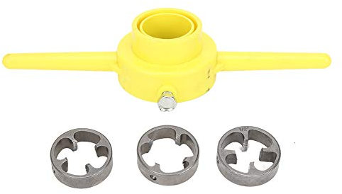 Fabricante de herramientas de rosca de PVC, juego de troquel redondo NPT de tubo, 3 x molde de rosca (1/2 pulgada, 3/4 de pulgada, 1 pulgada) 1 x troquel de tubo de plástico 2 x troquel redondo