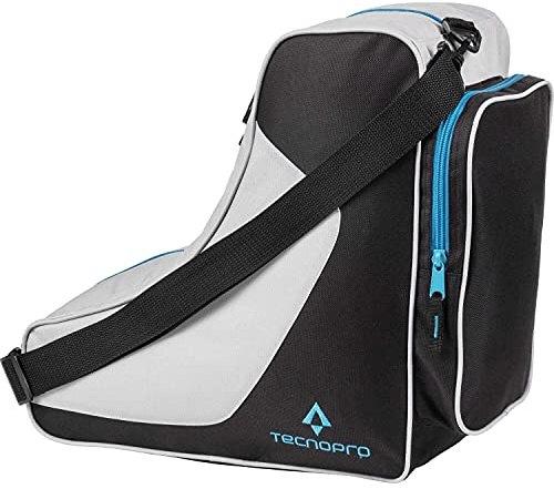TECNOPRO Unisex – Erwachsene Classic Schlittschuhtasche, Black/Grey/Blue, One Size