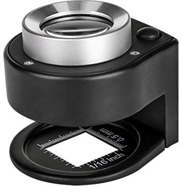 30 x Lupe Standlupe Leselupe mit 3 LED- und 3 UV-Lichtern Pigeon Eye Lens Banknote Checking Lupe mit Skalenlupe, optischem Glas, Vergrößerungsglas