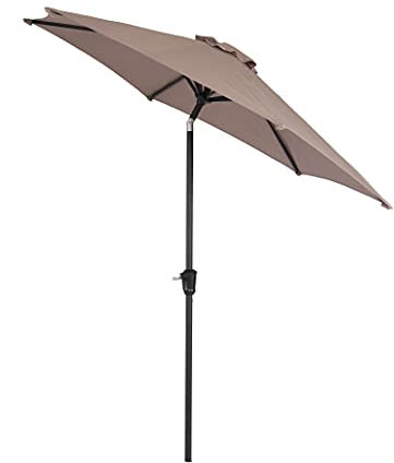 Chicreat 81014 Parasol de 275 cm de diamètre avec mât en aluminium, taupe