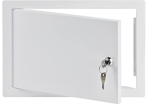 Blanco 20x30 cm Puerta de Inspección, Trampillas de Revision de Mantenimiento de Acero con Llave 200x300mm