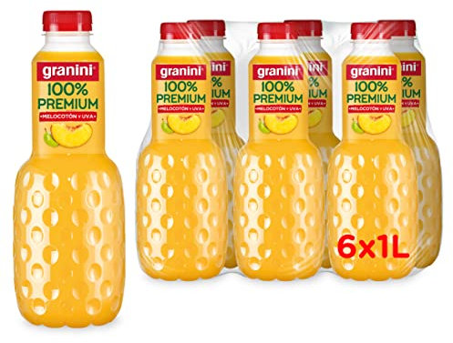 Zumo de Melocotón y Uva Sin azúcares añadidos Pack 6 x 1L Granini 100% Fruta