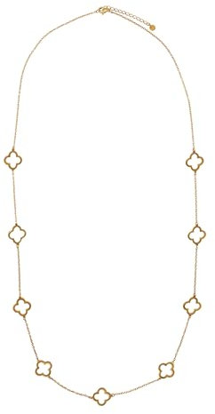 Heideman Halskette Elara Damen - aus hochwertigem Edelstahl - gold silber rosegold farbend - Kette mit Kleeblatt Ornamenten für Frauen - 80cm lang mit Verlängerungskettchen