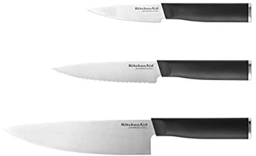KitchenAid Ensemble de couteaux de chef classique, 3 pièces, noir