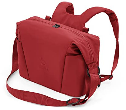 Stokke Bolso cambiador Xplory X, Rojo Rubí - Sirve también como bolso o mochila - Incluye un tapete cambiador plegable y un neceser extraíble - UPF 50+, resistente al agua, fácil de limpiar