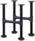 Niubid 2 Pcs 16 Inch Industrial Table Leg Set, Grey Steel Metal Pipes Vintage Furniture for Coffee and End Table Legs