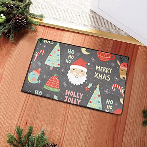 Navidad Antideslizante Felpudo, Felpudo Entrada Casa 60 x 40cm Alfombra Navidad Antideslizante, Alfombra de Cocina Alfombra de baño para de baño, de Cocina, para el Pasillo, el salón (D)