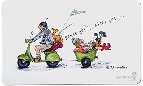 Frühstücksbrettchen | Ehepaar Rente gut alles gut | Brettchen Schneidebrett | Barbara Freundlieb | Ruhestand