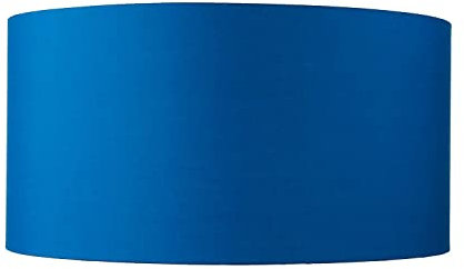 Großer Lampenschirm für Hängelampe 60 cm rund Zylinder in Blau Stoff Leuchtenschirm Textilschirm
