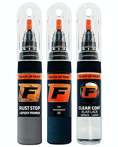 FIRANTO stylo peinture de voiture pour Volkswagen VW 2Z Petrol réparation couleur voiture 3 en 1, rayures stylo retouche peinture 15ml avec pinceau, apprêt, laque