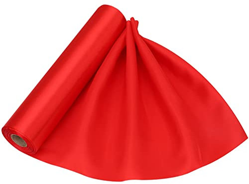 Trimming Shop Rouleau de Satin Solide Rouge de 29 cm x 20 m - Idéal pour la Chaise, la Ceinture, la Couture, Le Bouquet de Mariage