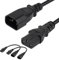 CERRXIAN 2 Pezzi Cavo di Prolunga di Alimentazione da C14 a C13,18AWG 10A 250V IEC 320 C13 a C14 Cavo di Prolunga di Alimentazione PDU per Monitor del Computer-0.3M/11.8inch