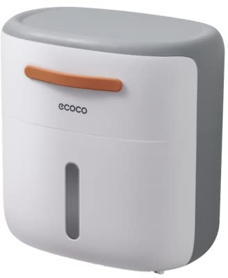 MEIJMJIA - Toilettenpapierhalter an der Wand, Spender für Papierrollen, Wasserdicht/Staubdicht, Selbstklebend Mit Kleiner Schublade (Grau)