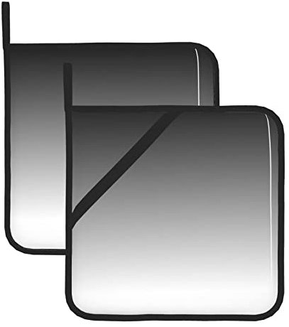 Set di presine da bianco a nero (due pezzi): 20,3 x 20,3 cm di spessore e resistente isolamento termico antiscottatura