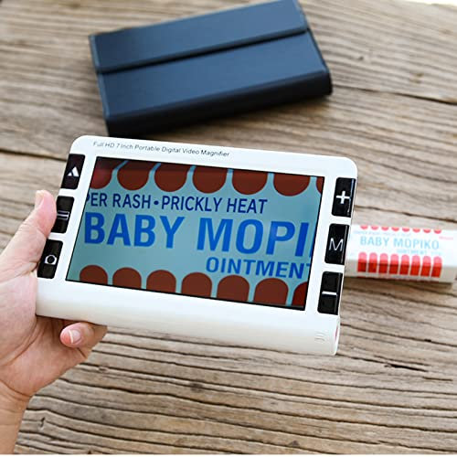 ALSUP Electronic magnifying glass reading aid,Hand Magnifier Visual Electronic Reading Aid with LCD Monitor Multi-Colour Mode, Compatible with PC & TV, Ideal for Seniors and the Visually Impaired