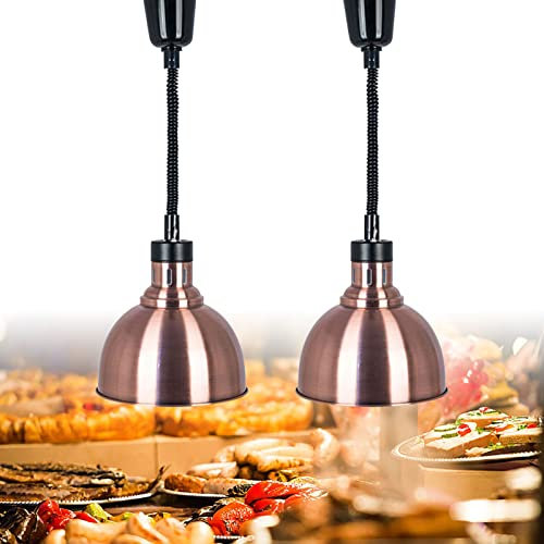 Lampada di Calore Buffet, Commerciale Lampada Riscaldante per Alimenti, Scaldavivande da Cucina, Lampade a Sospensione per Cibo Riscaldante, Lunghezza Regolabile 60-180 cm(Size:2pcs)