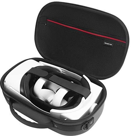 Smatree Hard Shell Case and Elite Strap with 10000mAh Battery 2 in 1 Kit Compatible for Quest 2, Carry Case for VR Headset Protection and Storage, Triple Playtime and Comfortable Experience