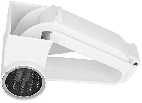 Rallador de Queso Rotatorio Manual, Rallador de Queso Rotatorio Cortador de Verduras de Acero Inoxidable Trituradora para Rallar Queso Duro Chocolate Nueces Herramienta de Cocina (Blanco)