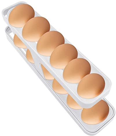 1 Stück Eieraufbewahrungsbehälter, Eierregal für Kühlschrank, Eierablage für Kühlschrank, Eierbox, Eierbehälter, Küchenzubehör für die Aufbewahrung von Eiern im Kühlschrank Weiß