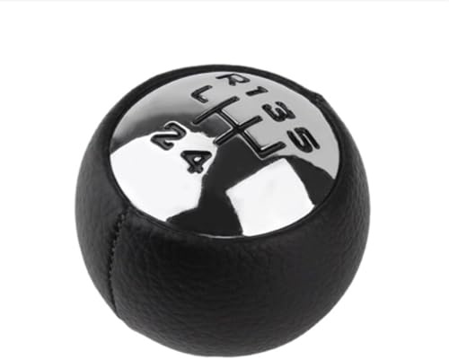 pomo cambio de marchas pomo coche Para PEUGEOT 807 para Expert 2004-2011, perilla de palanca de cambios Manual de coche de cuero PU, bola de cabeza de palo (Size : 5-speed)