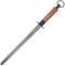 MITSUMOTO SAKARI 44 cm Japanischer Wetzstahl Für Messer, Flacher Messerschärfer Stab Hohem Kohlenstoffgehalt, Professioneller Wetzstab mit Rosenholzgriff und Exquisite Holzkiste