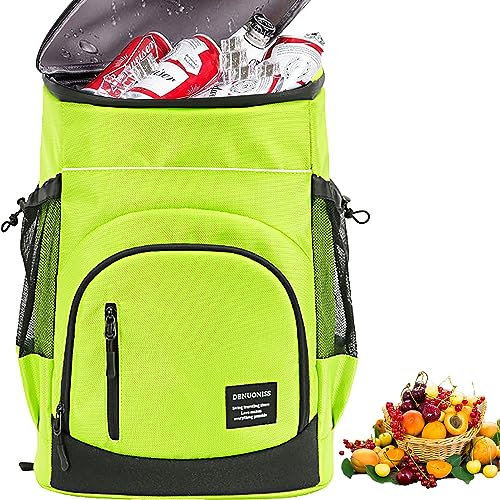SYXLS Mochila Nevera, Nevera Portatil, Cesta Picnic 30L Mochila Picnic Mochila de Campamento para Acampar Bolsa Nevera Pequeña en la Playa de Picnic (Verde)